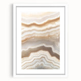 Abstract art print of swirling patterns in blue and green tones on a white framed canvas, suitable for dining room decor.