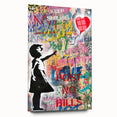 Urban Pop Art Wall Art - Balloon Girl Canvas with Multicolor