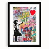 Urban Pop Art Wall Art - Balloon Girl Canvas with Multicolor