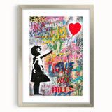 Urban Pop Art Wall Art - Balloon Girl Canvas with Multicolor