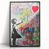 Urban Pop Art Wall Art - Balloon Girl Canvas with Multicolor