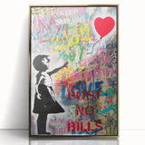 Urban Pop Art Wall Art - Balloon Girl Canvas with Multicolor