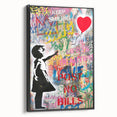 Urban Pop Art Wall Art - Balloon Girl Canvas with Multicolor