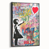 Urban Pop Art Wall Art - Balloon Girl Canvas with Multicolor