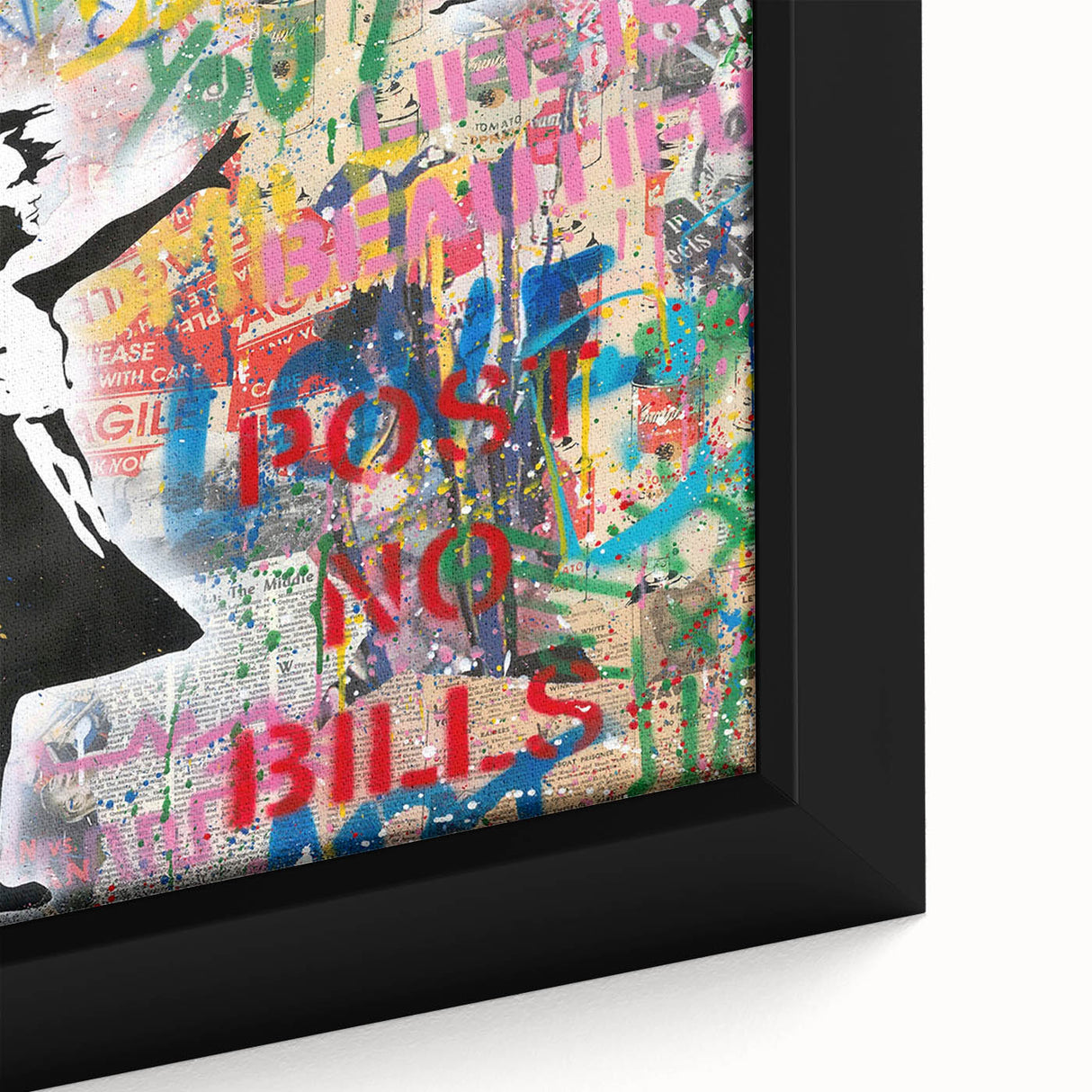 Urban Pop Art Wall Art - Balloon Girl Canvas with Multicolor