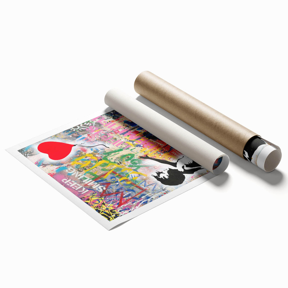 Urban Pop Art Wall Art - Balloon Girl Canvas with Multicolor