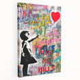 Urban Pop Art Wall Art - Balloon Girl Canvas with Multicolor