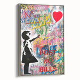 Urban Pop Art Wall Art - Balloon Girl Canvas with Multicolor