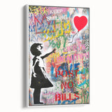 Urban Pop Art Wall Art - Balloon Girl Canvas with Multicolor