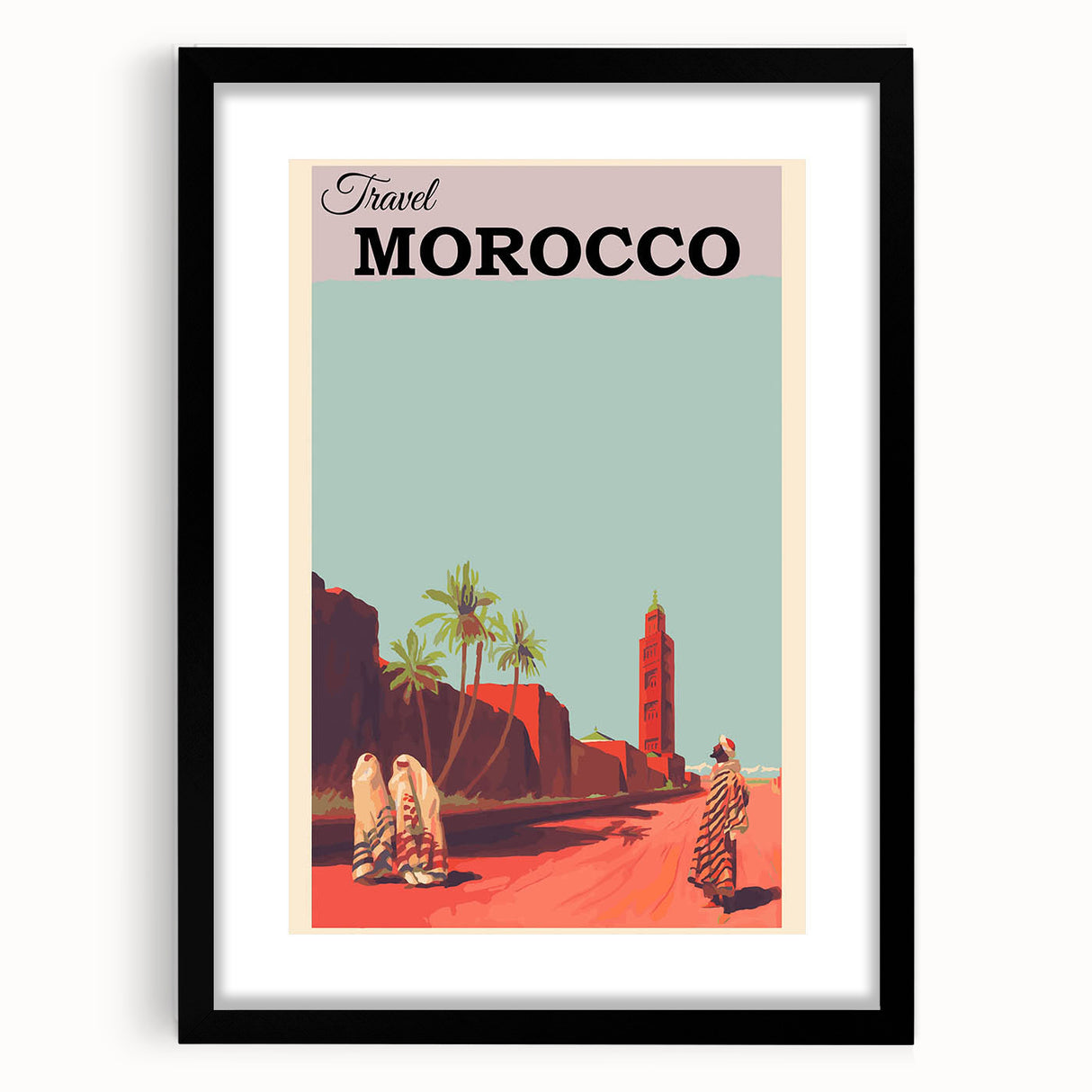 Retro Morocco Travel Poster – Vintage Prints & Timeless Desert Art