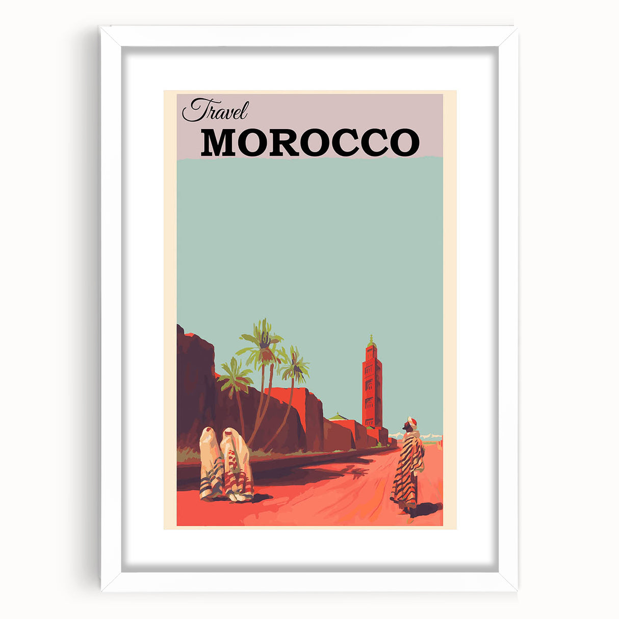 Retro Morocco Travel Poster – Vintage Prints & Timeless Desert Art