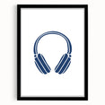 Minimalist Headphones Wall Art – Music-Themed Print for Boys' Room