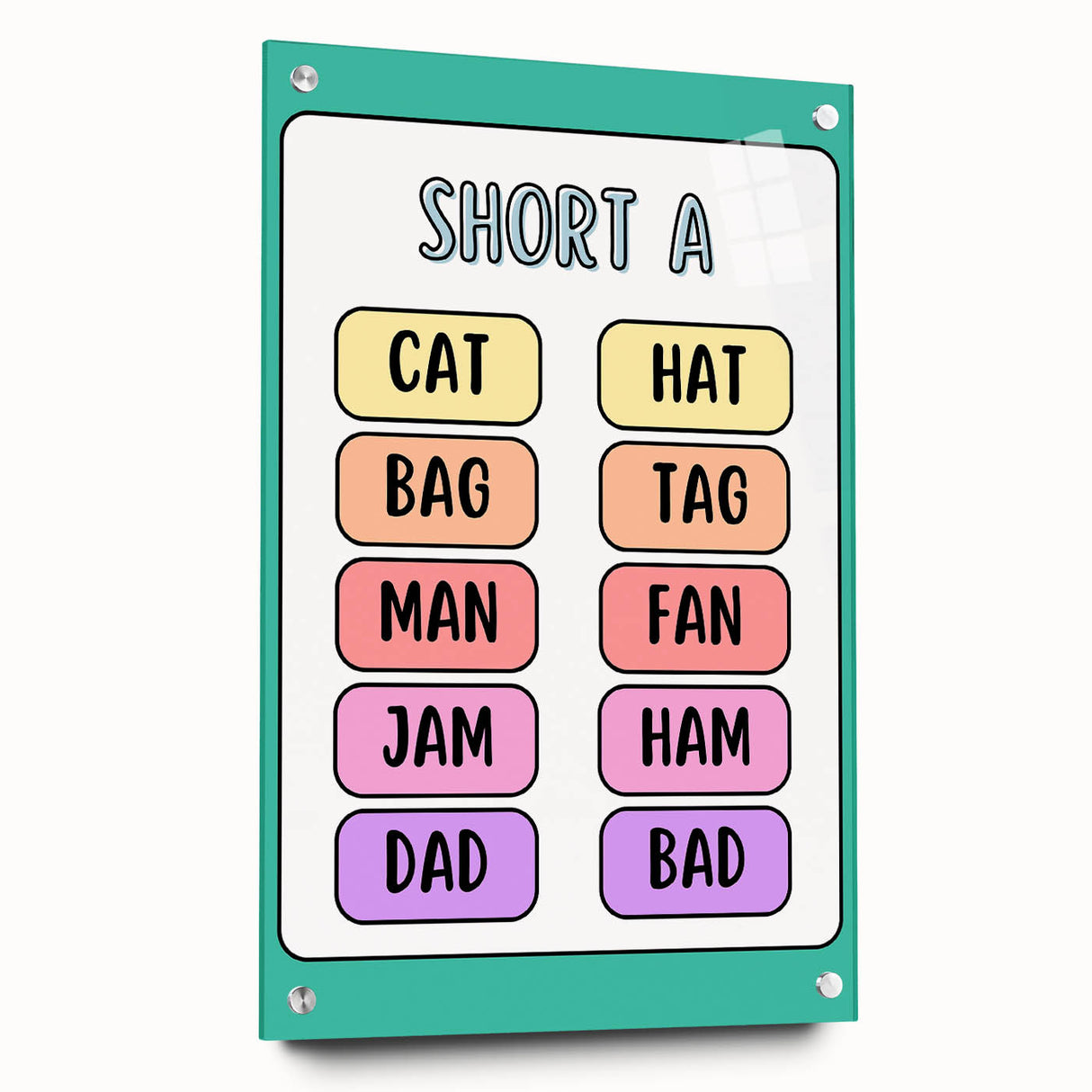ABC Alphabet Canvas Art – Short A Phonics Learning Print for Kids