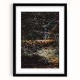 Extra large, textured abstract art print featuring vibrant autumn colors on a black framed canvas.