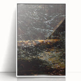 Art deco poster featuring autumn trees in orange and red tones on a white framed acrylic, suitable for nursery wall art.