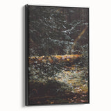 Black and white vintage poster art on framed canvas depicting a serene landscape, ideal for bedroom wall decor.