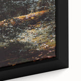 Extra large framed canvas featuring textured, colorful art of a fall scene in black, ideal for living room decor.