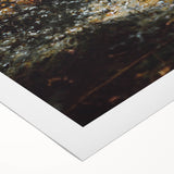 Art deco poster featuring autumnal trees in orange and red hues on rolled canvas, suitable for dining room decor.