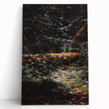Black and white photo of a tree in autumn on large stretched canvas, ideal for kitchen wall art.