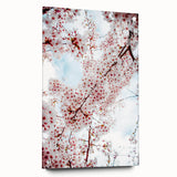 Large abstract wall art depicting spring season in pastel shades on acrylic glass, suitable for bedroom or dining room decor.