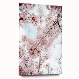 Large abstract wall art on acrylic glass depicting spring themes in pastel shades, ideal for bedroom or dining room decor.