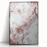 Mid-century modernist art depicting spring season in pastel shades, framed in silver acrylic, ideal for nursery wall art.