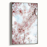 Framed canvas landscape art painting depicting spring with colorful trees on a black background, ideal for living room decor.