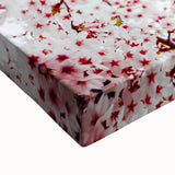 Large art depicting a black and white spring landscape on stretched canvas, suitable for bedroom decor.