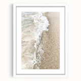 Abstract art print featuring vibrant summer hues in a white frame, ideal for dining room or bedroom decor.