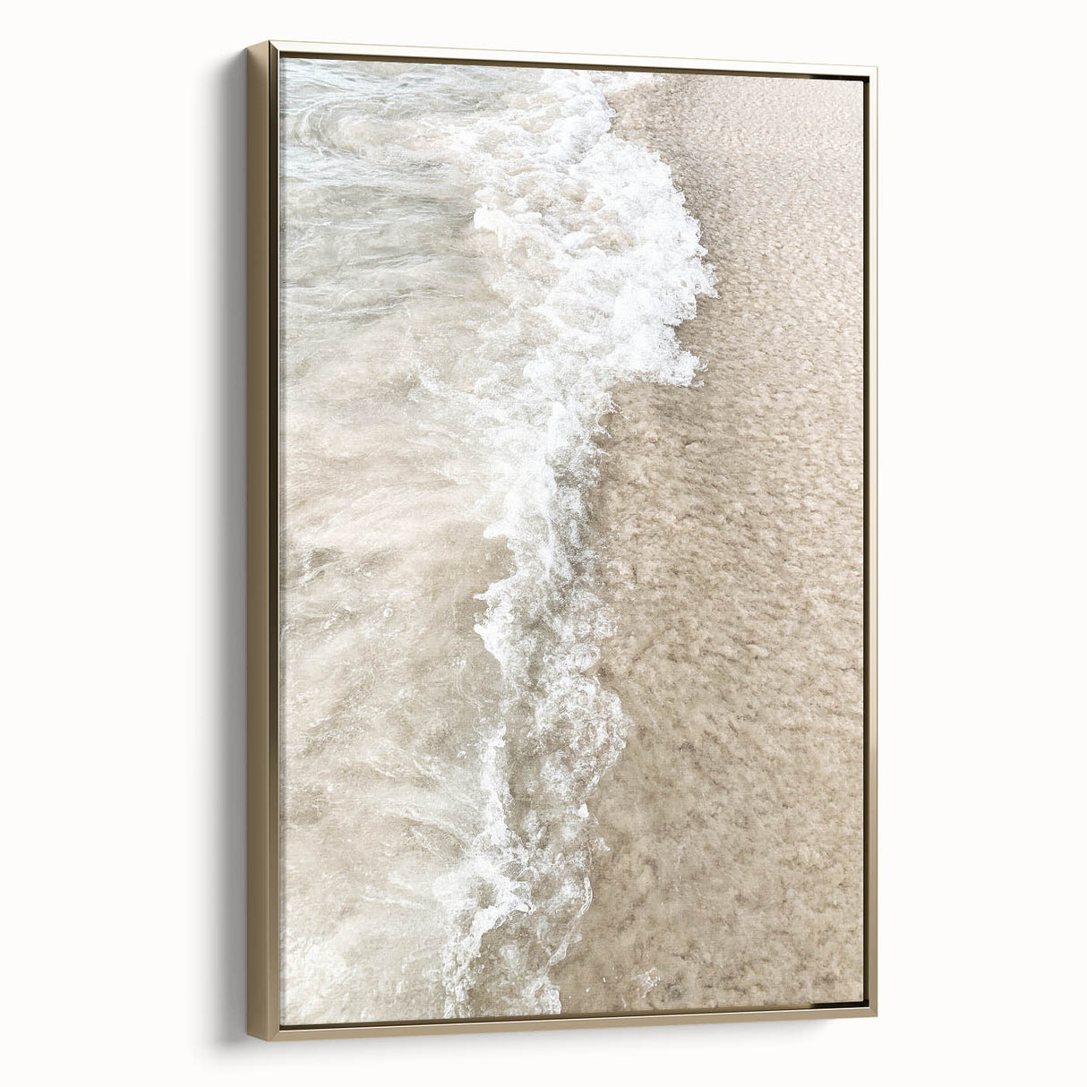 Framed canvas depicting a summer landscape in muted gold and black tones, ideal for bedroom wall art.