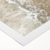 Art deco poster featuring a summer beach scene in pastel shades, printed on rolled canvas, suitable for dining room wall art.