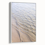 Extra large vintage poster art on canvas featuring colorful abstract design, framed in white, ideal for living room decor.