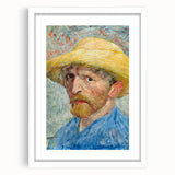 Textured abstract art print with swirls in blue and yellow on a white framed canvas, suitable for bedroom wall decor.