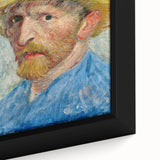 Close-up of Van Gogh-inspired black wall art on framed canvas, featuring a colorful, textured abstract pattern.