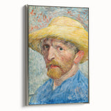 Framed canvas of a Van Gogh landscape painting featuring vibrant colorful art in vintage poster style.