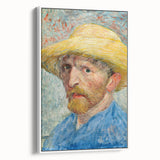 Vintage poster art of Van Gogh's painting on framed canvas, featuring vibrant colors against a black backdrop.