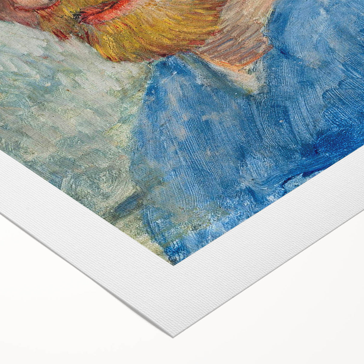 Art deco poster featuring a stylized cityscape in muted gold and blue tones on rolled canvas.