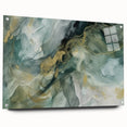 Abstract strokes wall art displayed in a side view, showcasing vibrant colors on acrylic glass, secured with pins for a modern aesthetic. Ideal for contemporary decor.