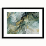 Abstract wall art featuring bold, colorful strokes in a modern design, framed with a black mat. Ideal for contemporary home decor, adding a vibrant touch to any space.