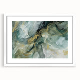 Abstract wall art featuring vibrant multicolored strokes in a minimalist white frame with matting, ideal for modern home decor and artistic interiors.