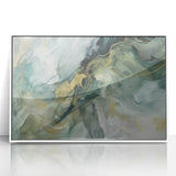 Framed wall art showcasing abstract strokes in soft pastel colors against a white background, ideal for modern home decor and enhancing interior aesthetics.