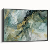 Framed canvas wall art displaying abstract strokes in black and white, showcasing a modern design perfect for contemporary home decor. The artwork features dynamic brushwork and a sleek profile, ideal for enhancing living spaces.
