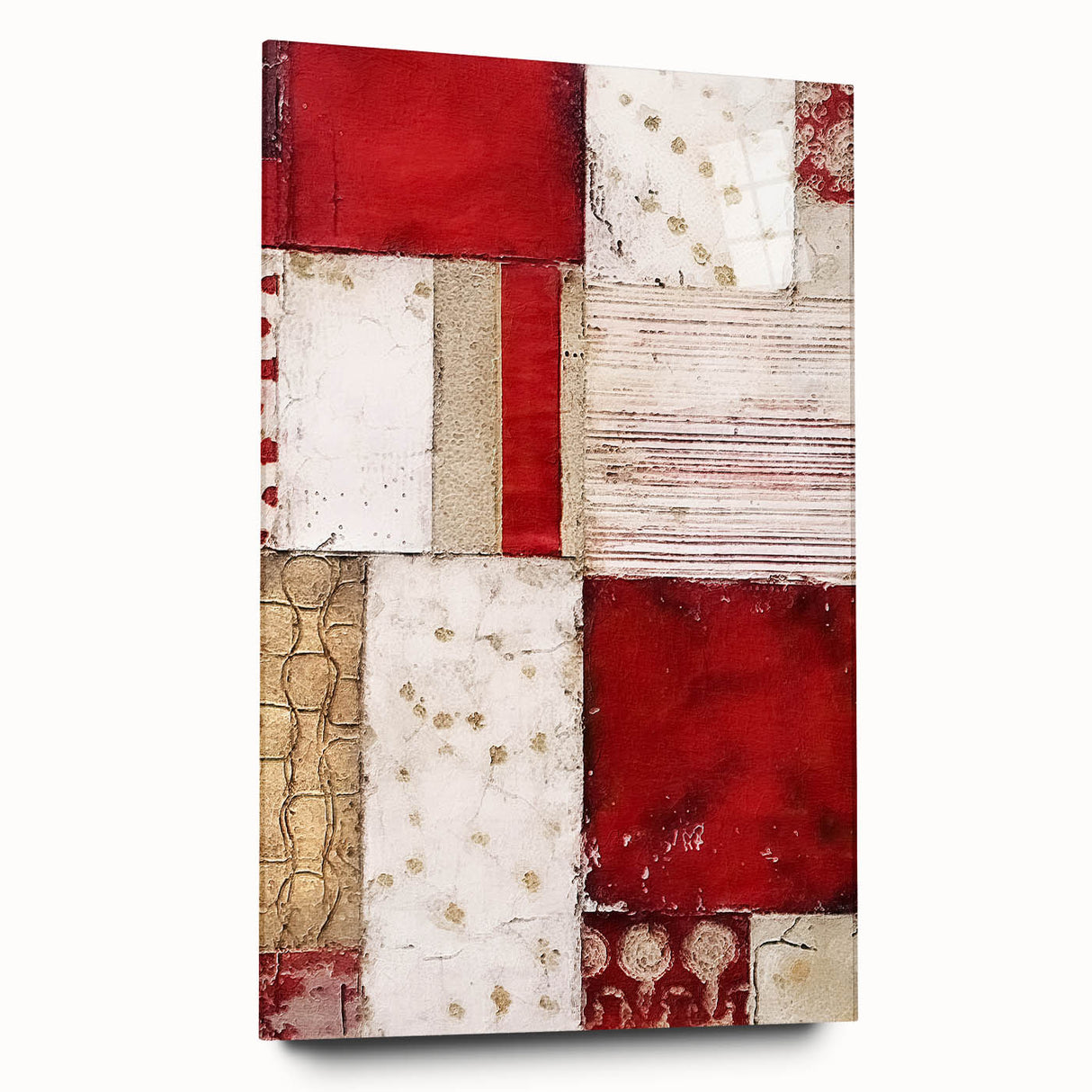 Abstract strokes wall art displayed in an acrylic glass frame, showcasing vibrant colors and fluid designs, perfect for modern home décor or office settings.