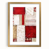 Abstract strokes wall art framed with a gold mat, showcasing vibrant colors and dynamic patterns, perfect for modern home decor and artistic ambiance.