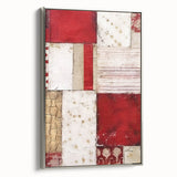 Framed abstract strokes wall art on canvas, showcasing elegant silver accents. Ideal for modern decor, adding a sophisticated touch to any space.