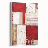 Framed canvas wall art showcasing abstract strokes in soft white and muted pastel colors, adding a modern touch to any interior decor, viewed from the side.