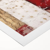 Abstract strokes wall art on rolled canvas showcasing vibrant colors of blue, orange, and yellow, perfect for modern home decor and artistic expression.