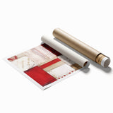 Abstract strokes wall art print showcasing vibrant blue, orange, and yellow hues, ideal for modern home decor. Rolled and ready for framing, it adds a contemporary touch to any room.