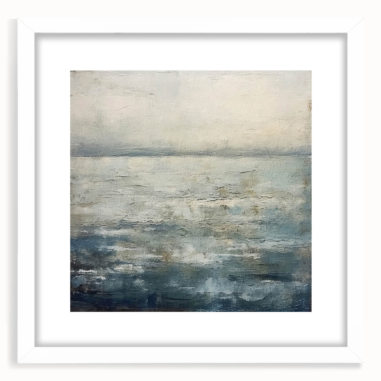 Abstract strokes wall art framed in white with a mat, showcasing vibrant colors and fluid designs, perfect for modern home decor or office spaces.