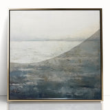 Framed abstract wall art featuring gold acrylic strokes on a textured background, ideal for modern decor. Perfect accent piece for contemporary living spaces.